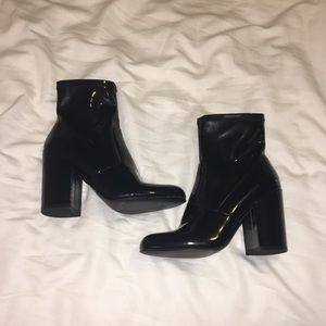 never worn patent leather boots